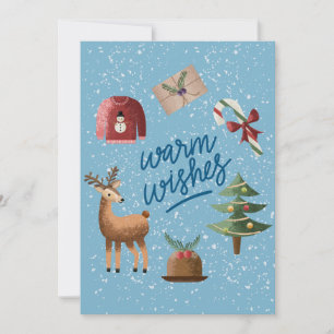Cute Warm Wishes Snowy Christmas Holiday