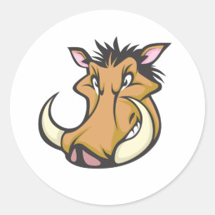 Cute Warthog Cartoon Shirt Classic Round Sticker