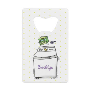 Cute washing machine laundry cartoon illustration