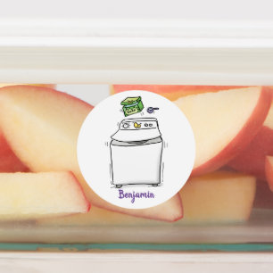 Cute washing machine laundry cartoon illustration