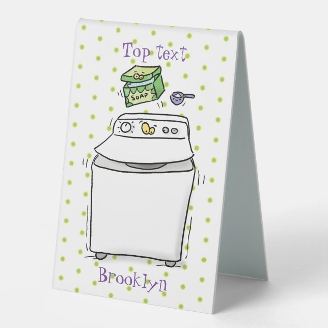 Cute washing machine laundry cartoon illustration (Front)
