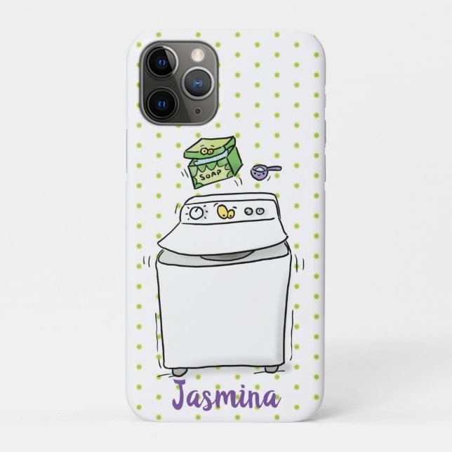 Cute washing machine laundry cartoon illustration Case-Mate iPhone case (Back)