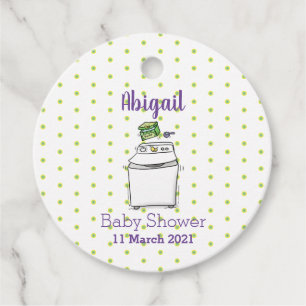 Cute washing machine laundry cartoon illustration favour tags