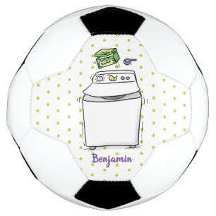 Cute washing machine laundry cartoon illustration football