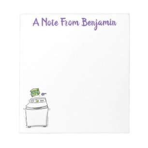 Cute washing machine laundry cartoon illustration notepad