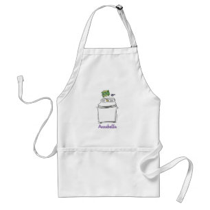 Cute washing machine laundry cartoon illustration standard apron