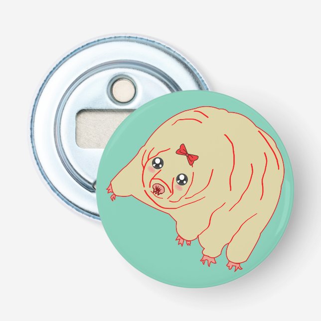Cute Water Bear Tardigrade Anime Bottle Opener (Front)