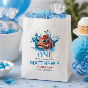 Cute Water Blue Fish 1st Birthday Favour Bags