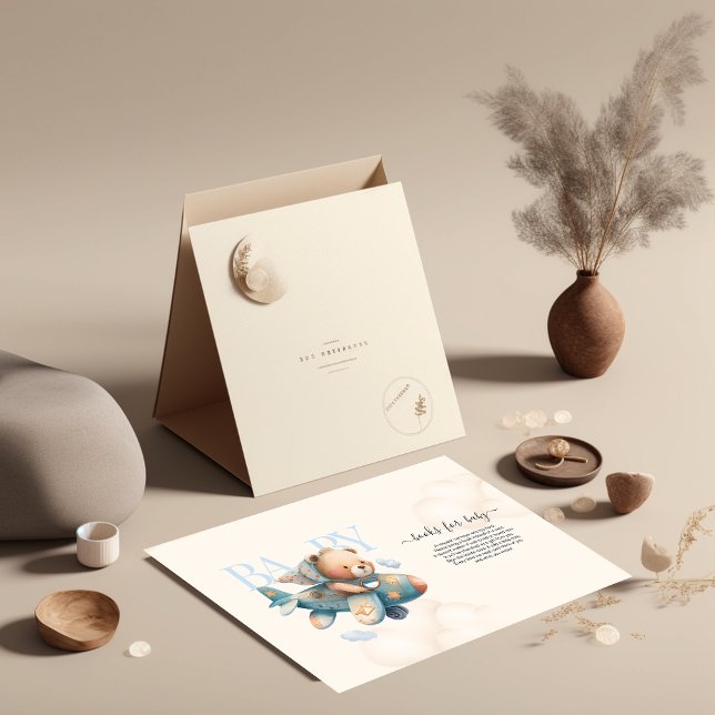 Cute watercolor aeroplane teddy bear invitation (Creator Uploaded)