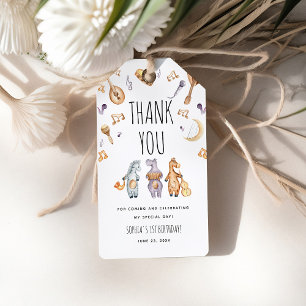 Cute Watercolor African Animals Birthday Thank You Gift Tags