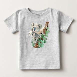 Cute Watercolor Australian Koala Bear Baby  Baby T-Shirt