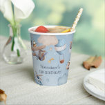 Cute Watercolor Aviation Boy Birthday Paper Cups<br><div class="desc">Cute Aviation Themed Boy's Birthday Party Paper Cups,  suitable for any age! Design features a watercolor blue sky background with fluffy clouds,  little boys flying adorable vintage aeroplanes,  hot air balloons and helicopters,  magical stars,  name and age.</div>