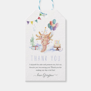 Cute Watercolor Axolotl Thank You Favour Tag