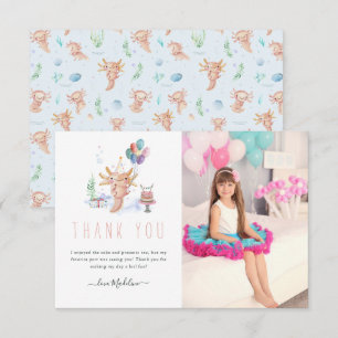 Cute Watercolor Axolotl Thank You Photo Card