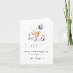 Cute Watercolor Axolotl Thank You Photo Card