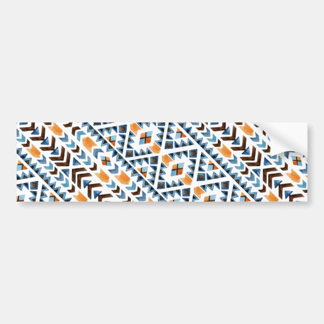 Cute watercolor aztec pattern bumper sticker (Front)