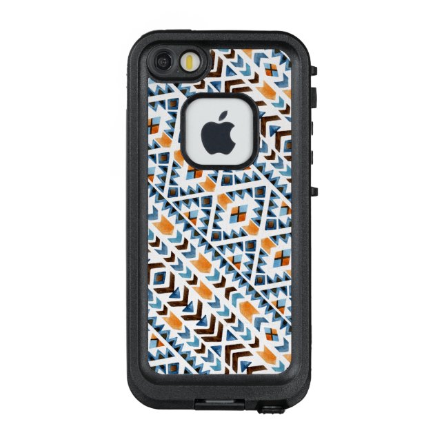 Cute watercolor aztec pattern LifeProof iPhone case (Back)