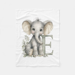 Cute Watercolor Baby Animals with Alphabet Letters Fleece Blanket
