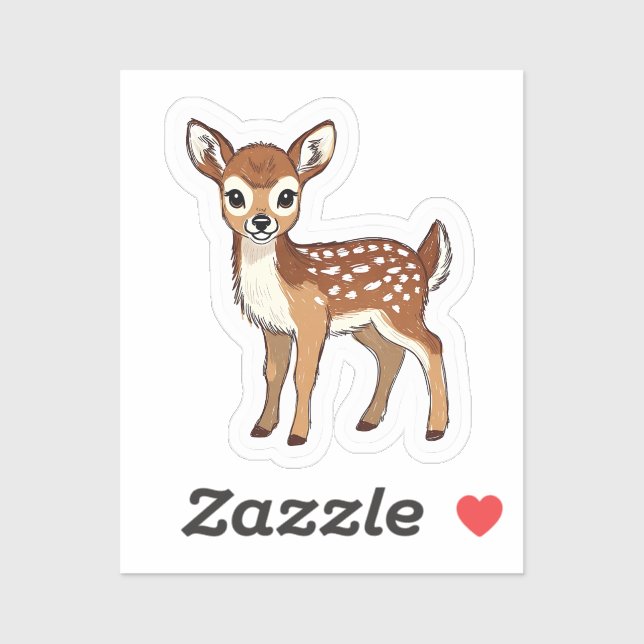 Cute Watercolor Baby Deer Fawn Sticker (Sheet)