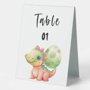 Cute Watercolor Baby Dinosaur Baby Shower Numbers