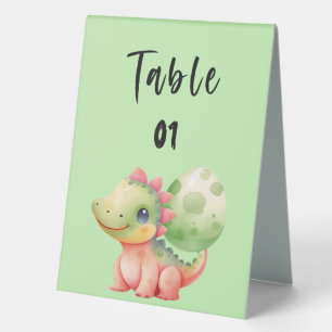 Cute Watercolor Baby Dinosaur Baby Shower Numbers