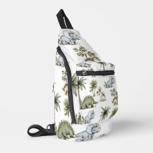 Cute Watercolor Baby Dinosaurs Sling Bag