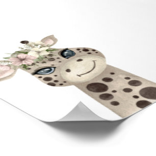 Cute Watercolor Baby Leopard Nursery Wall Art Post
