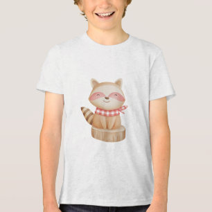 Cute Watercolor Baby Raccoon Nursery Art Tri-Blend Shirt