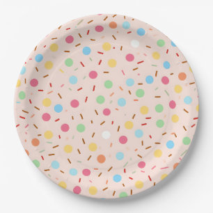 Cute Watercolor Baby Sprinkle Paper Plate