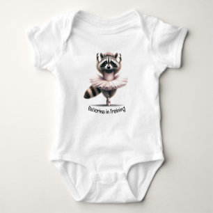 Cute Watercolor Ballerina in Training Baby Bodysuit
