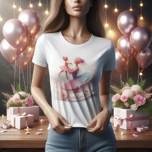 Cute Watercolor Ballerina Mum silhouette T-Shirt