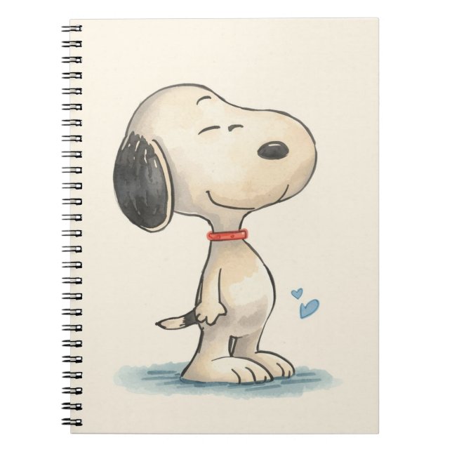 Cute Watercolor Beagle Dog Illustration Notebook (Front)