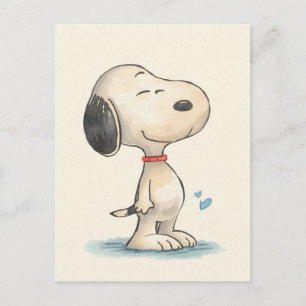 Cute Watercolor Beagle Dog Illustration Postcard