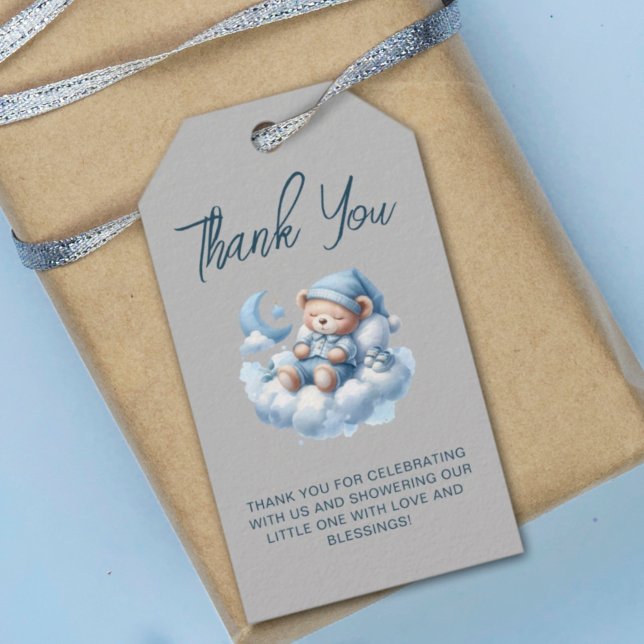 Cute watercolor bear baby shower thank you gift tags (Creator Uploaded)