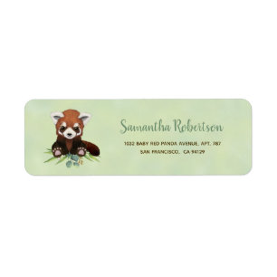 Cute Watercolor Bear Greenery Baby Shower Address