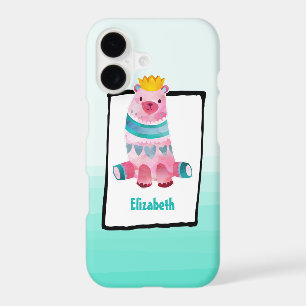 Cute Watercolor Bear Wearing a Crown Personalised