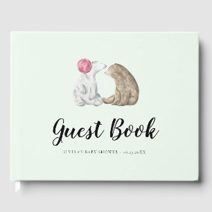 Cute watercolor bears Baby shower Guest Book