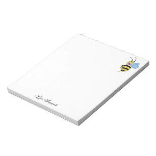 Cute Watercolor Bee With Happy Smile Notepad