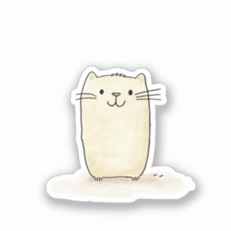 Cute Watercolor Beige Cat