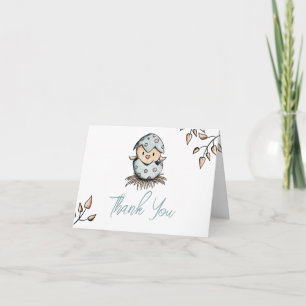 Cute Watercolor Bird Nest Thank You Card