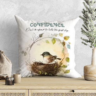 Cute Watercolor Bird Nursery Motivation Cushion