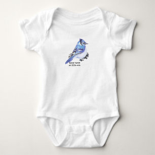 Cute Watercolor Bird Tweet Tweet my Little One  Baby Bodysuit