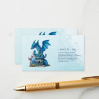 Cute Watercolor Blue Dragon Baby Shower