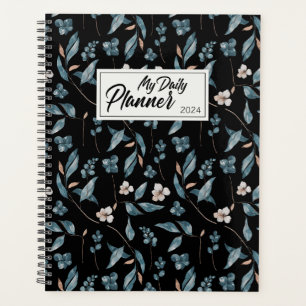 Cute Watercolor Blue Flowers Planner