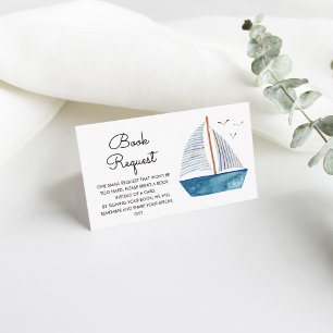 Cute Watercolor Boat Nautical Baby Shower Enclosure Card