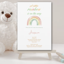 Cute Watercolor Boho Rainbow Baby Shower