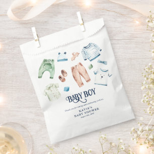 Cute Watercolor Boy Clothes BOY Baby Shower Favour Bags