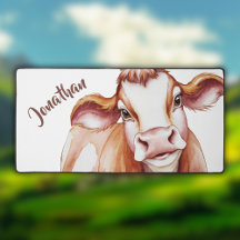 Cute Watercolor Brown Cow
