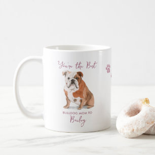 Cute Watercolor Bulldog Best Dog Mum Photo Coffee Mug