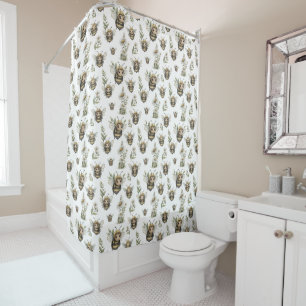 Cute Watercolor Bumblebee Design Soft Pastel Bee Shower Curtain